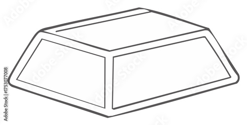 Simple outline drawing of a gold bar or ingot representing wealth and investment