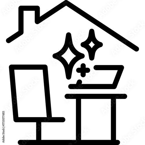 Workspace with AI design and image generation icon. Artificial intelligence creative process, digital art, and graphic creation concept
