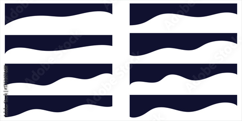 Curved background section and frame template. Curved border shape, dividers Shapes for website design. Collection of dividers shape templates. Modern separator header for website and app. Curve lines