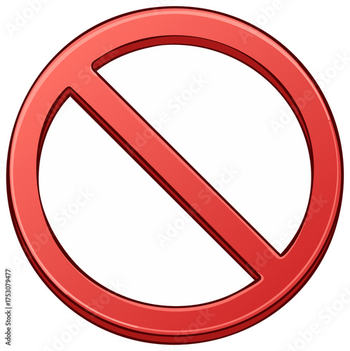 Red prohibition sign illustration a glossy no symbol for forbidden concepts