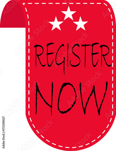Register Now banner icon. Registration web buttons. Vector buttons for registration in services, blogs, websites. User interface web buttons in flat style for UI, mobile app, web.