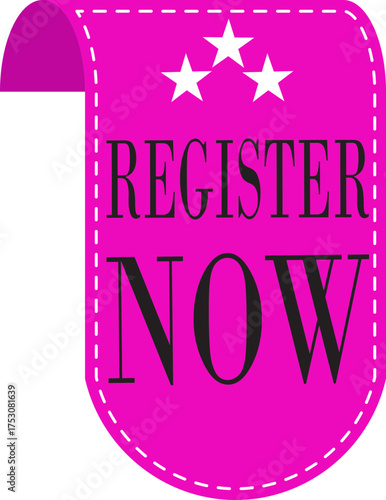 Register Now banner icon. Registration web buttons. Vector buttons for registration in services, blogs, websites. User interface web buttons in flat style for UI, mobile app, web.