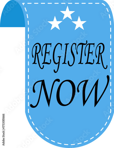 Register Now banner icon. Registration web buttons. Vector buttons for registration in services, blogs, websites. User interface web buttons in flat style for UI, mobile app, web.