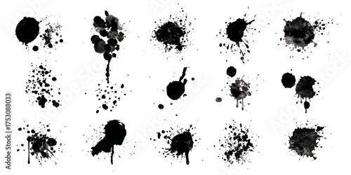 Abstract Black and White Ink Splats Creating a Grunge. ink splat	