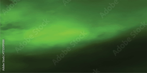 Abstract green watercolor cloud formation with soft light and dark gradients creating a moody atmospheric background for design purposes