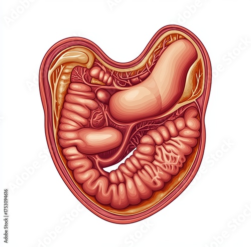 Wallpaper Mural Cross-section view of the human digestive system Torontodigital.ca