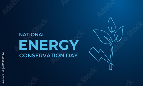National Energy Conservation Day promotes awareness about saving energy and encourages sustainable habits for a greener. A light bulb icon filled with green leaves or plants. Designed in a low poly.