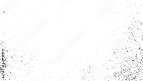 A white surface with scattered dark gray speckles and textured patterns in a distressed style.