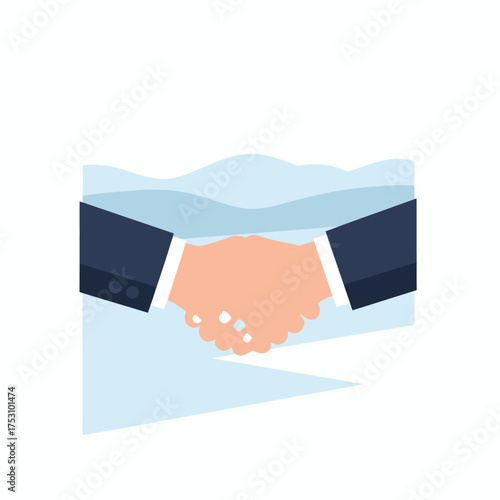 Two business professionals in suits shaking hands underwater, symbolizing a secret deal or clandestine agreement.