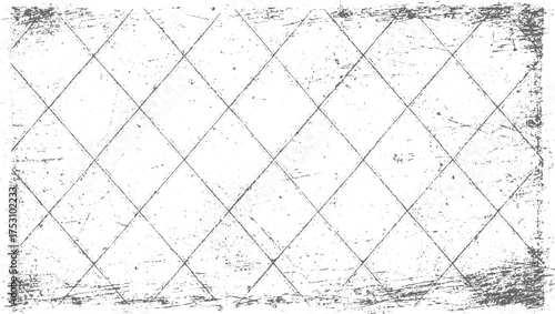 Distressed diamond pattern with grunge texture and scratches on a white background