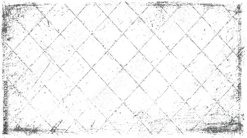 A distressed gray diamond pattern with a grunge texture and scattered speckles on a white background.