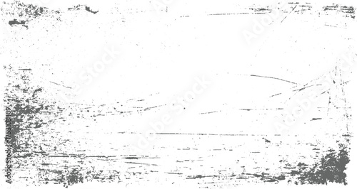 A distressed grunge texture with gray marks and scratches on a white background.
