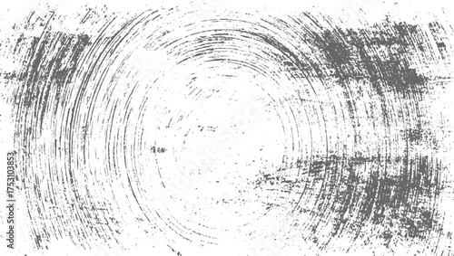 A distressed gray and white textured background with circular and linear scratch marks.