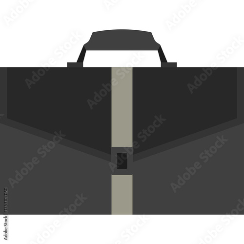 Minimalist Dark Gray Briefcase With Tan Strap and Black Clasp on Transparent Background Representing Business and Professionalism