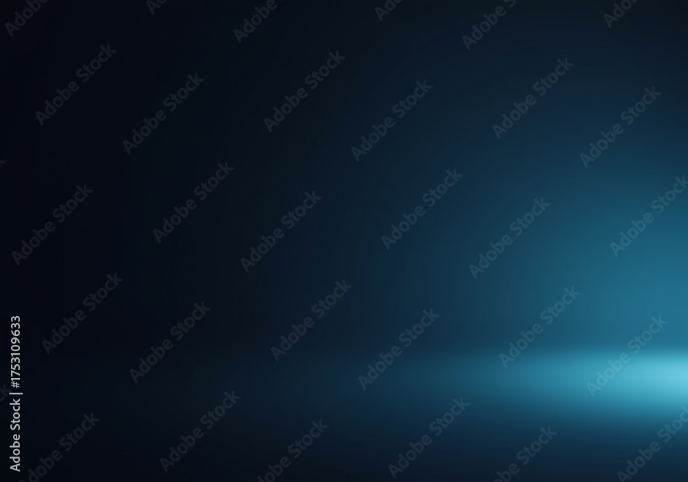 Fototapeta premium Minimalist dark blue studio with a glowing spotlight on the floor for a modern product presentation