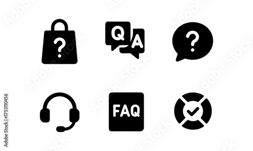 Essential customer support icons for e-commerce and services