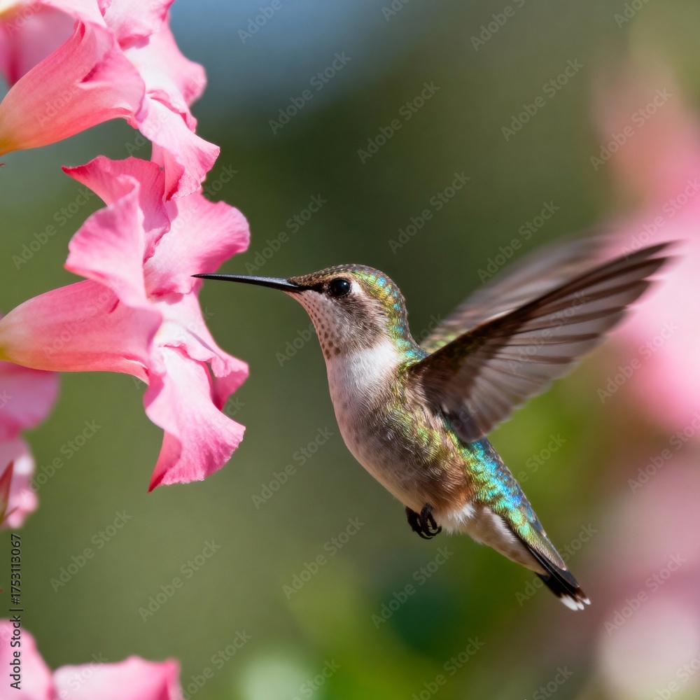 Fototapeta premium Hummingbird Near Flower