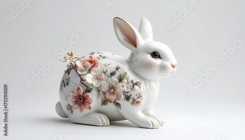 white rabbit in a white basket