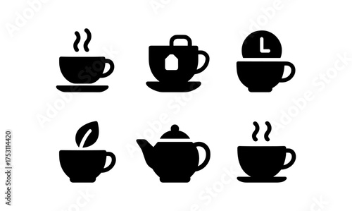 Minimalist coffee and tea icons set