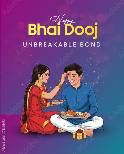 Happy Bhai Dooj Celebration with Brother and Sister
