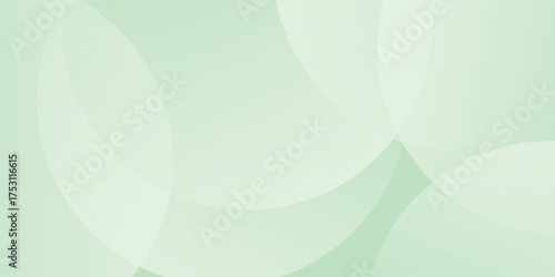 Minimalist soft Abstract Background in Gradient green and white Tones with Circles.