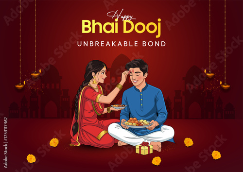Happy Bhai Dooj Celebration with Brother and Sister