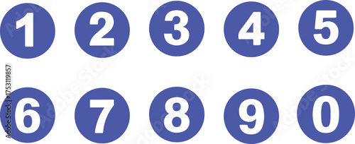 Number icon set 1 2 3 4 5 6 7 8 9