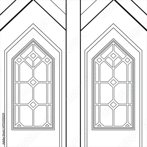 Window castle vintage vector