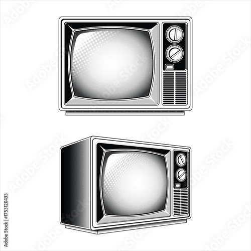 TV retro vintage vector