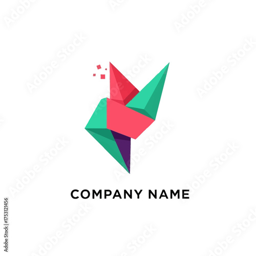 Abstract Geometric Bird Logo Design for Modern Company.
