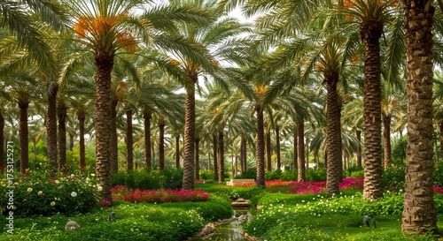 A Gulf botanical garden with date palms