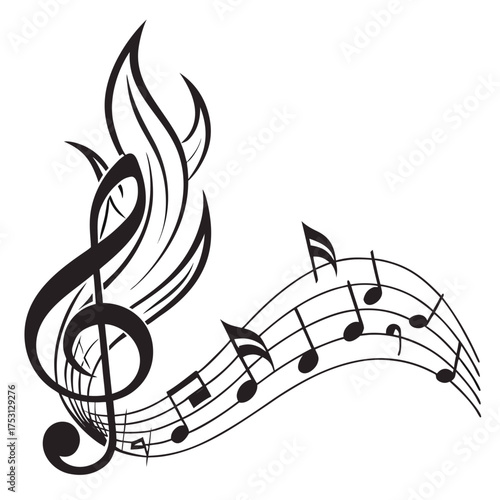 Elegant silhouette of violinist playing as dancer moves with passion and grace