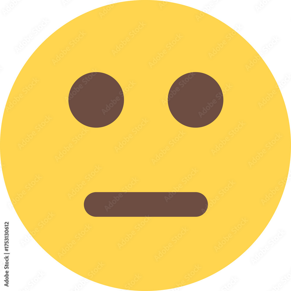 Fototapeta premium Neutral Face Emoticon Icon Yellow Circle Expression Graphic Design Simple Flat Icon Isolated On White Background With Transparent Background