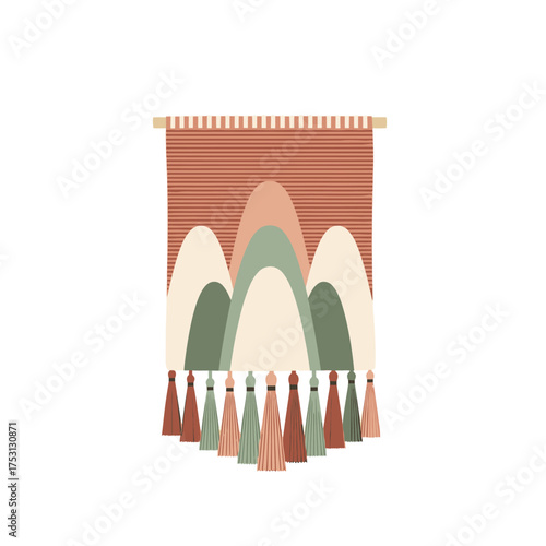 Boho Chic Wall Hanging with Arches and Tassels.