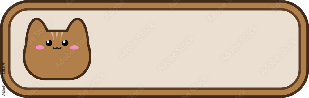 Obraz premium Kawaii animal frame banner vector for Italian style web design and text box element