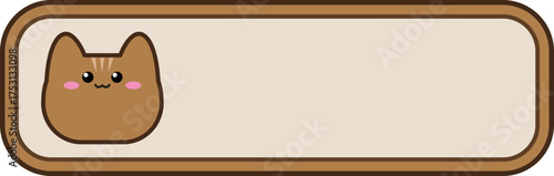 Kawaii animal frame banner vector for Italian style web design and text box element