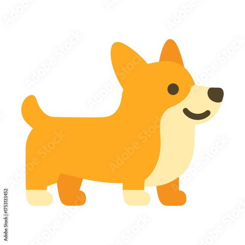 Cute cartoon corgi dog illustration in vibrant colors