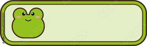 Kawaii animal frame banner vector for Spanish style web design and text box element