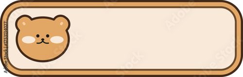 Cute animal name tag label with Spanish text for kids school and stationery design