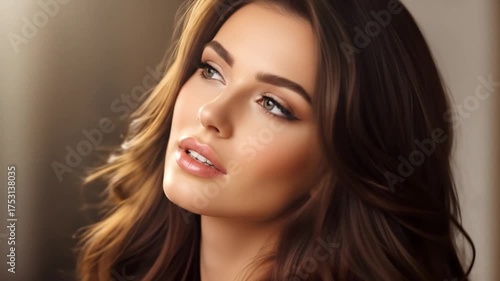 Close Up Portrait of a Gorgeous Woman with Flawless Skin.