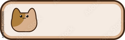 Cute animal name tag label with French text for kids school and stationery design