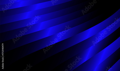 Black background with blue gradient stripes splitting in different directions. Abstract elegant design for banners, posters, wallpapers, and digital graphics.