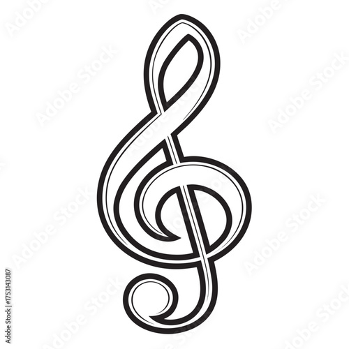 Elegant Treble Clef Illustration A Simple and Stylish Musical Symbol for Design and Artistic Projects