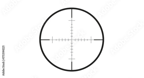 Rifle scope crosshairs with heatmap effect