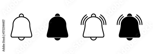 Bell icon vector. Notification sign and symbol for web site design