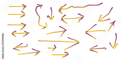 arrows crayon doodle chalk icons set. 