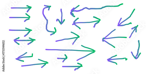 arrows crayon doodle chalk icons set. 
