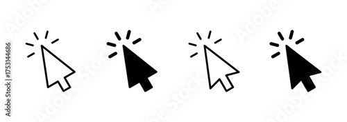 Click icon vector. pointer arrow sign and symbol. cursor icon