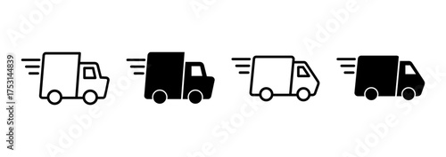 Delivery truck icon vector. Delivery truck sign and symbol. Shipping fast delivery icon