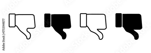 Dislike icon vector. dislike sign and symbol. Hand with thumb down